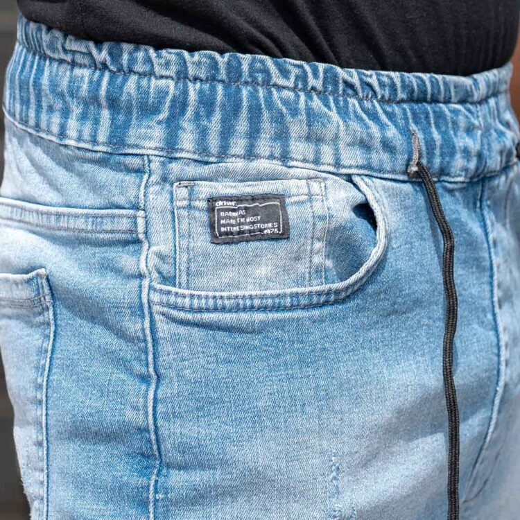 شلوار اسلش جین مردانه آبی روشن کد 22960