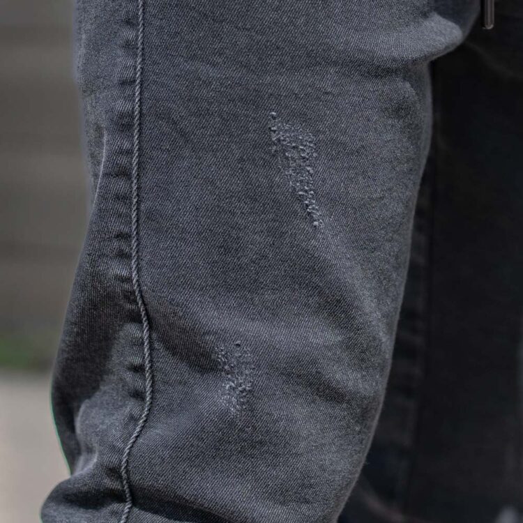 شلوار اسلش جین مردانه ذغالی کد 22961