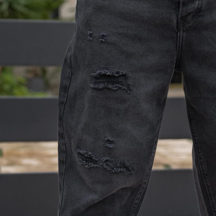 شلوار جین مردانه مام ذغالی کد 22963