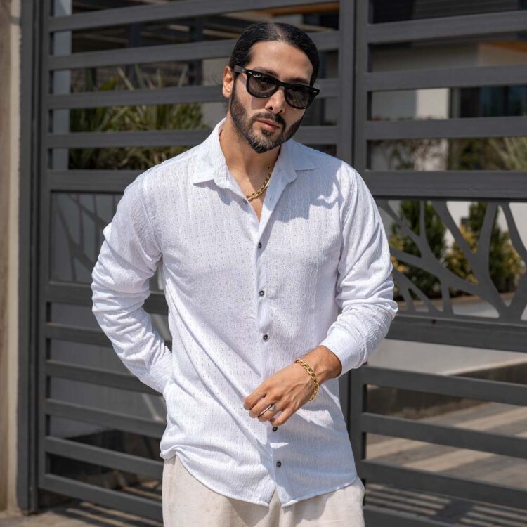 پیراهن مردانه سفید کد 23063