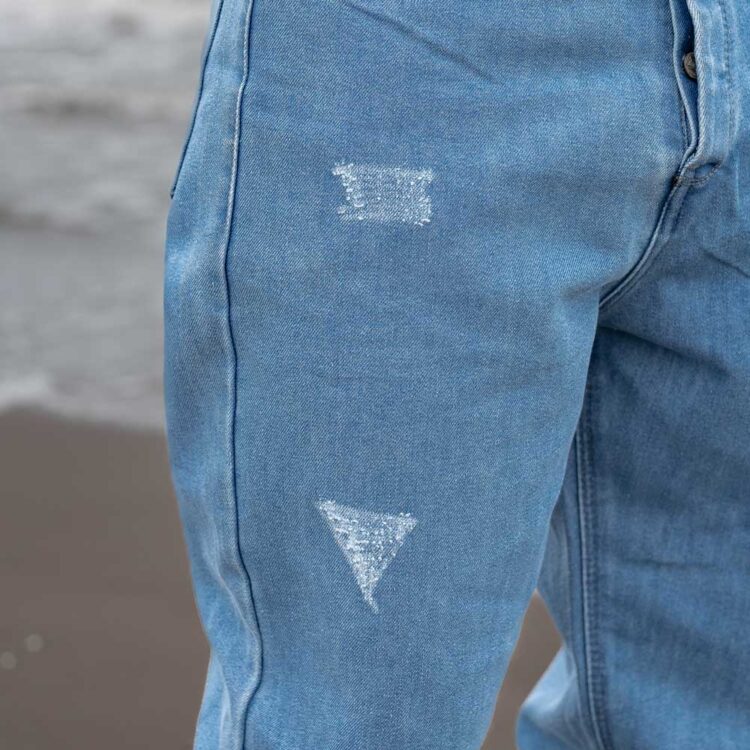 شلوار جین مردانه مام آبی کد 23056