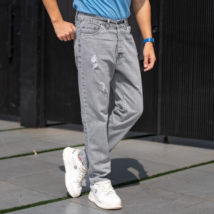 شلوار جین مردانه طوسی کد 23150