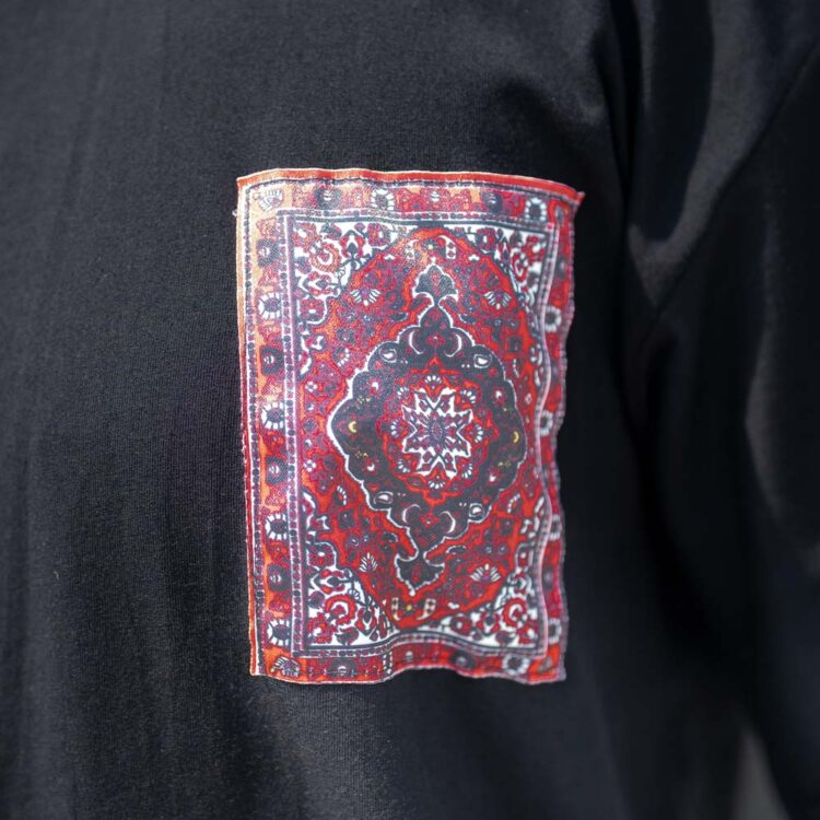 تیشرت مردانه چاپدار مشکی کد 21948
