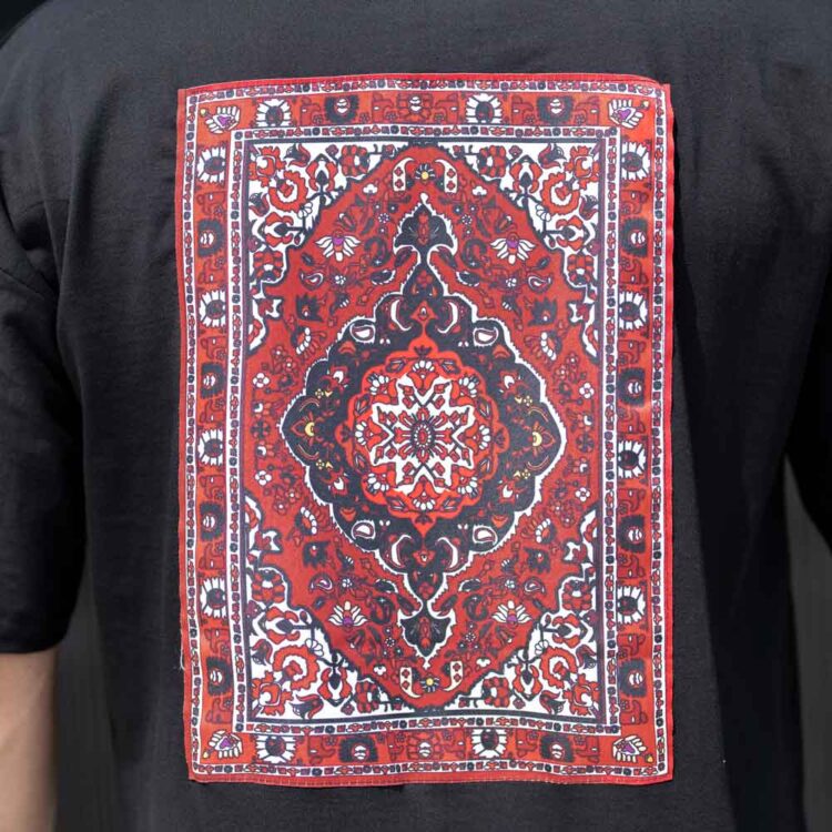 تیشرت مردانه چاپدار مشکی کد 21948
