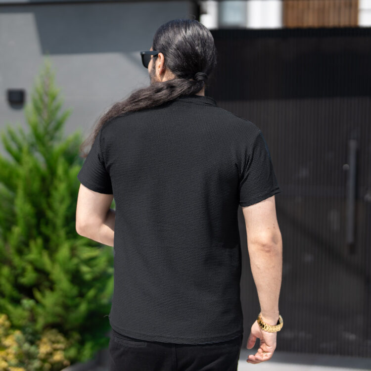 تیشرت مردانه نیم زیپ کد 22877