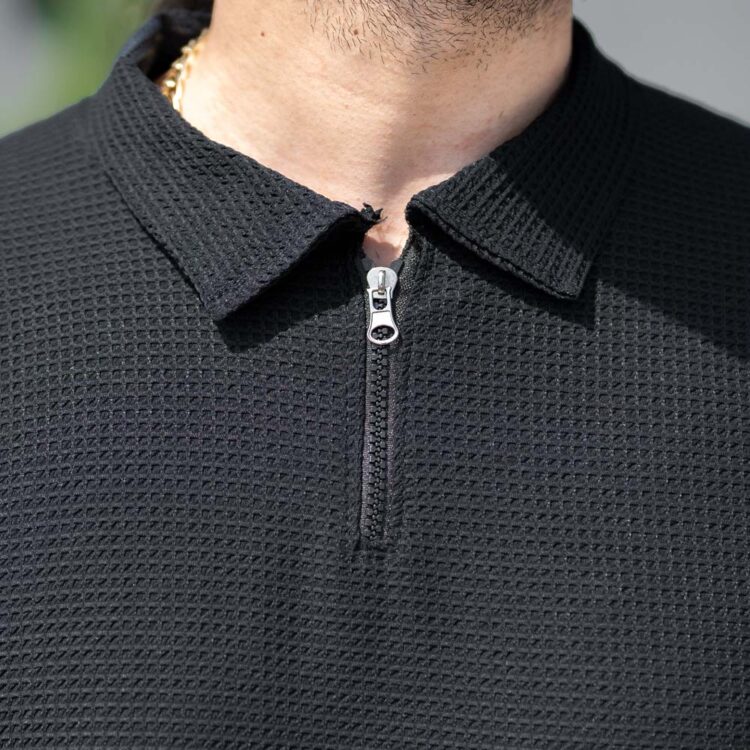 تیشرت مردانه نیم زیپ کد 22877