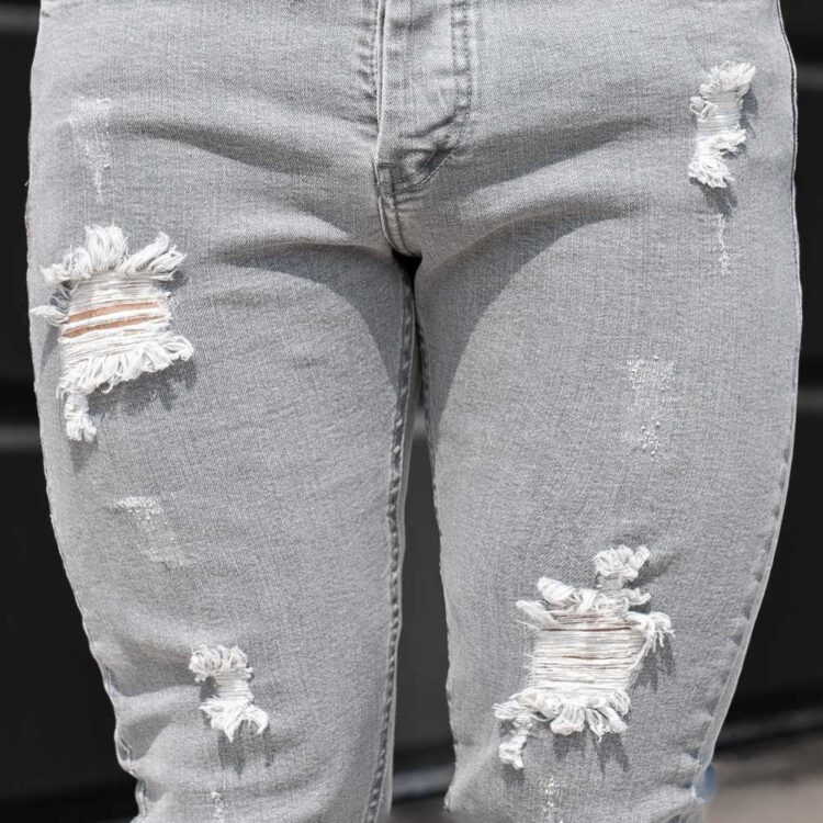 شلوار جین مردانه طوسی روشن کد 22953