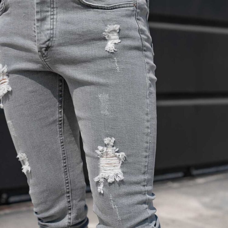 شلوار جین مردانه طوسی روشن کد 22953