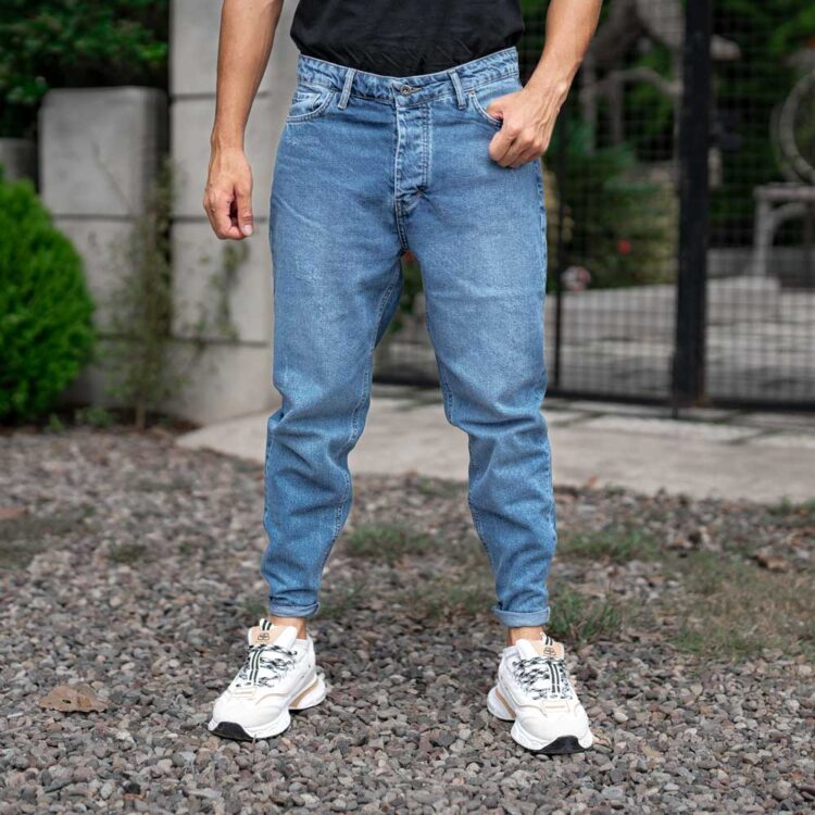 شلوار جین مردانه مام آبی کد 22948