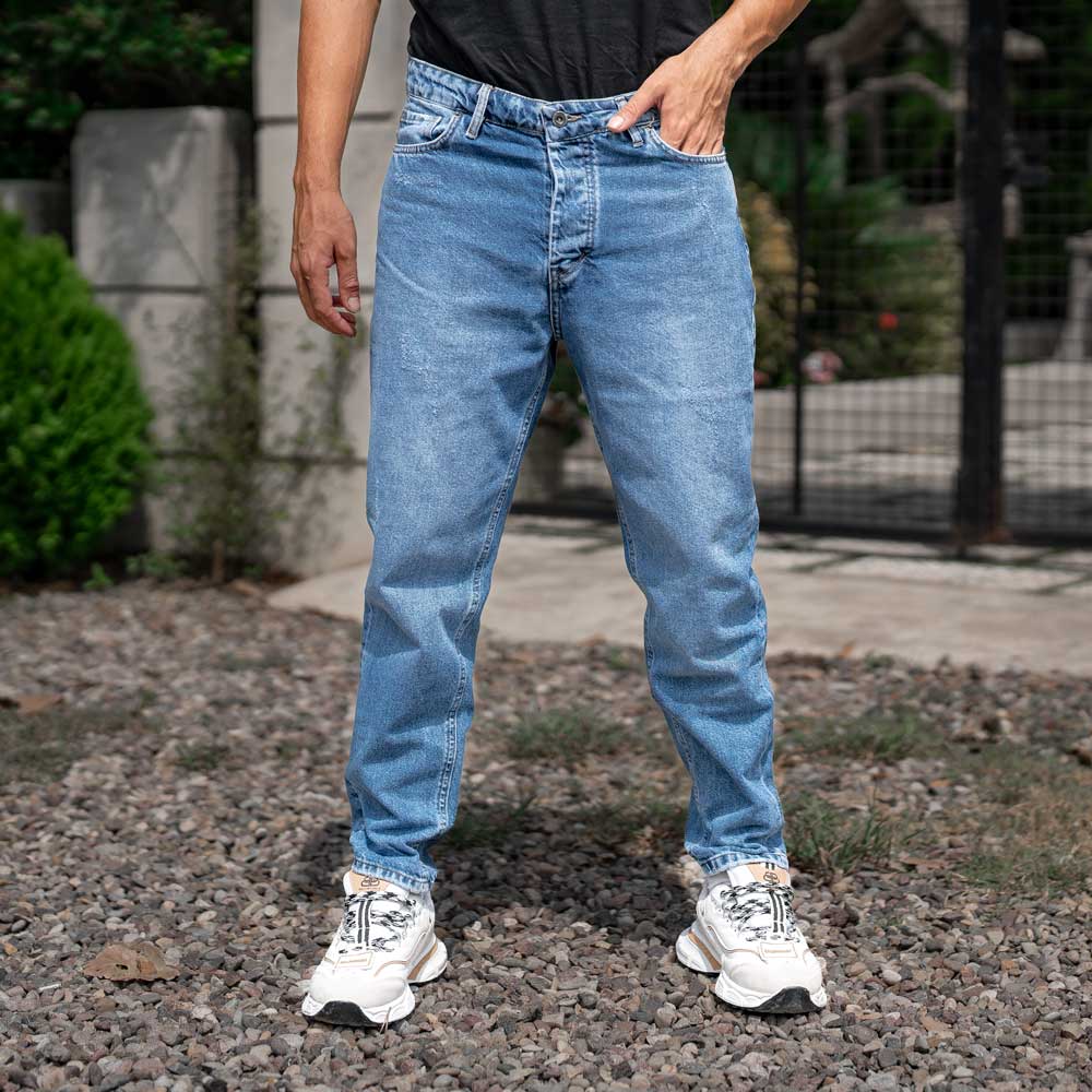 شلوار جین مردانه مام آبی کد 22948