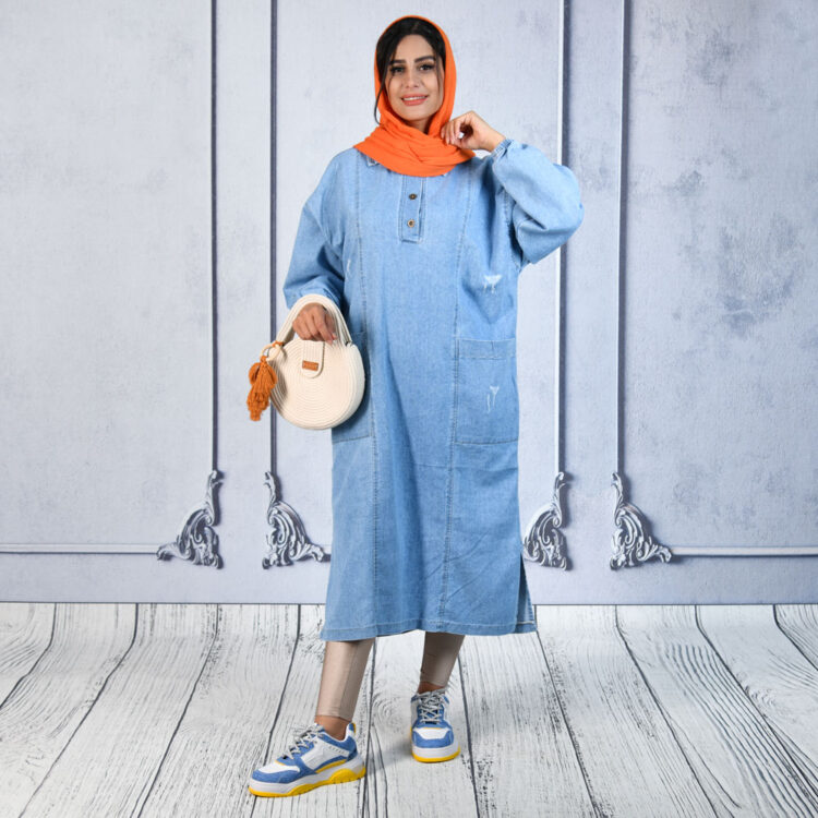 پیراهن بلند جین دخترانه کد 22959