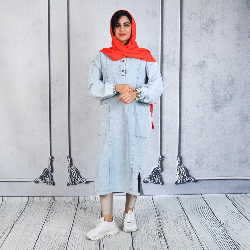 پیراهن بلند جین دخترانه کد 23085