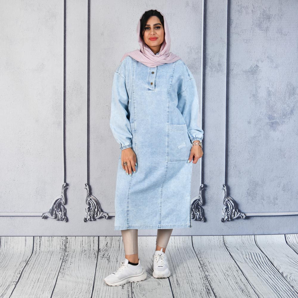 پیراهن بلند جین دخترانه کد 23082