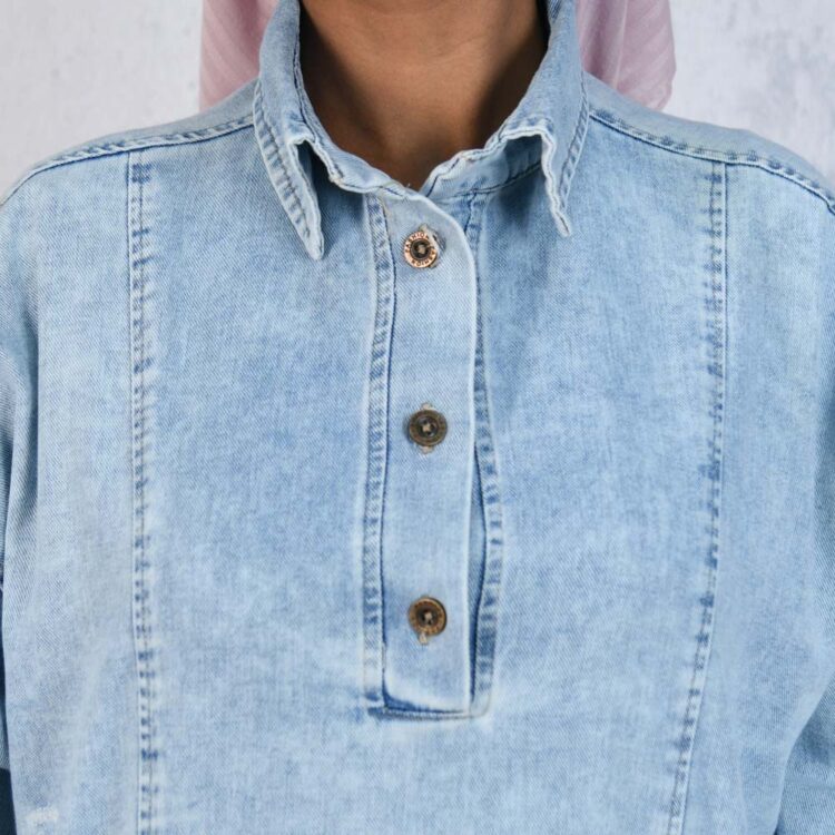 پیراهن بلند جین دخترانه کد 23082