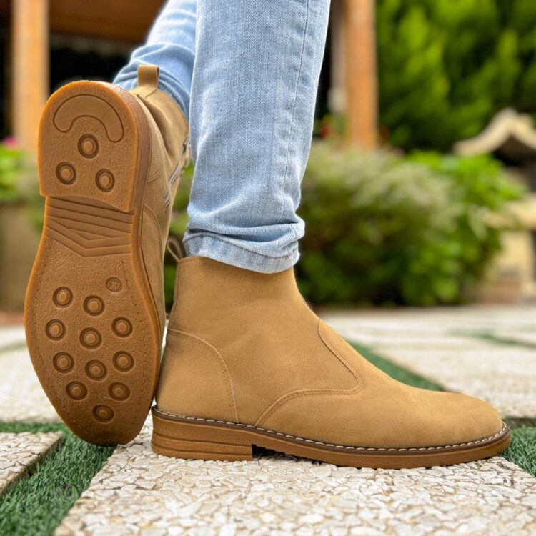 نیم بوت مردانه کرم کد 23022