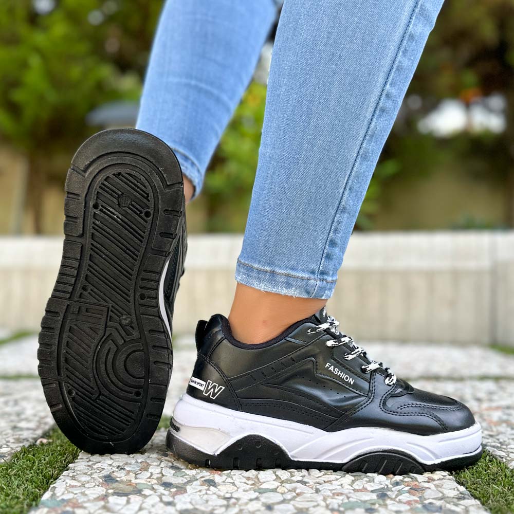 کتانی دخترانه فشن مشکی کد 22860