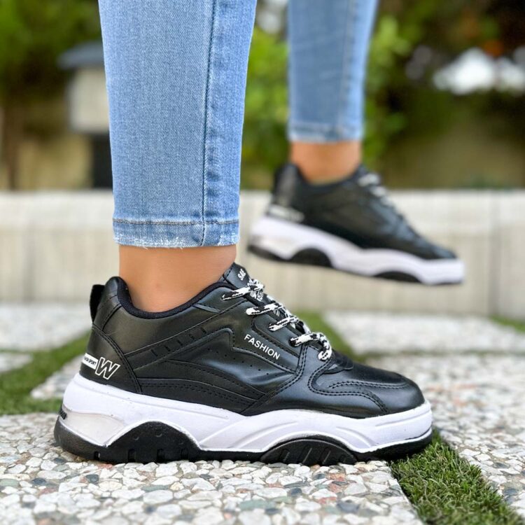 کتانی دخترانه فشن مشکی کد 22860