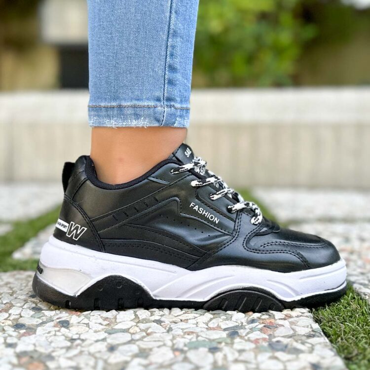 کتانی دخترانه فشن مشکی کد 22860