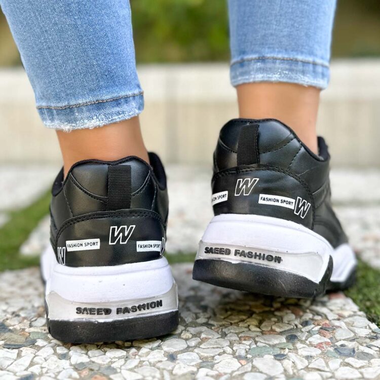 کتانی دخترانه فشن مشکی کد 22860