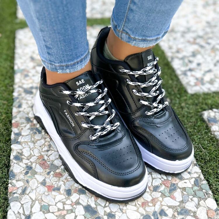 کتانی دخترانه فشن مشکی کد 22860