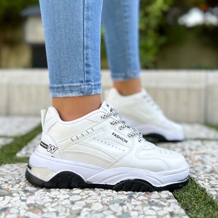 کتانی دخترانه فشن سفید کد 22846