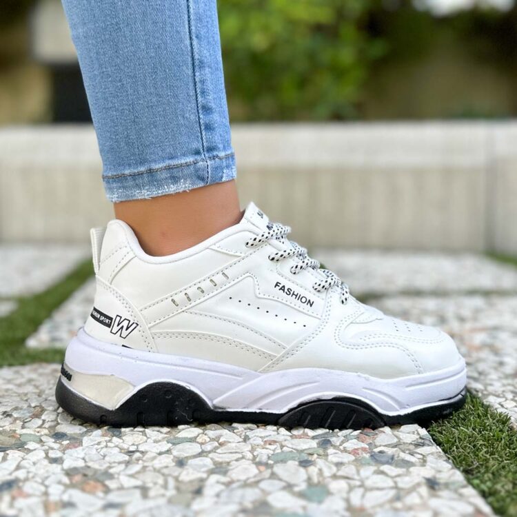 کتانی دخترانه فشن سفید کد 22846