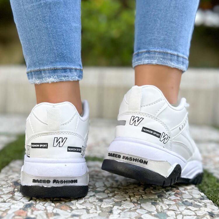 کتانی دخترانه فشن سفید کد 22846