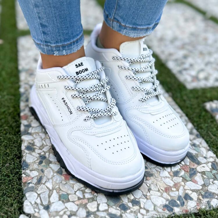 کتانی دخترانه فشن سفید کد 22846