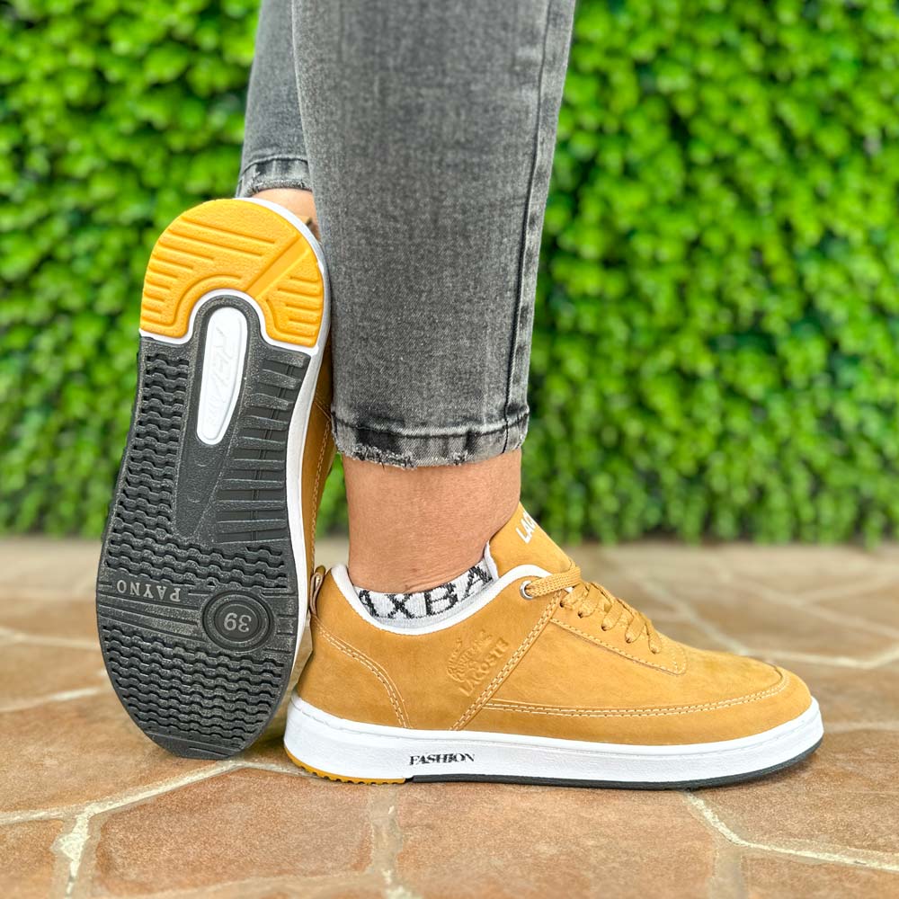 کتانی دخترانه لاگوست عسلی کد 23154