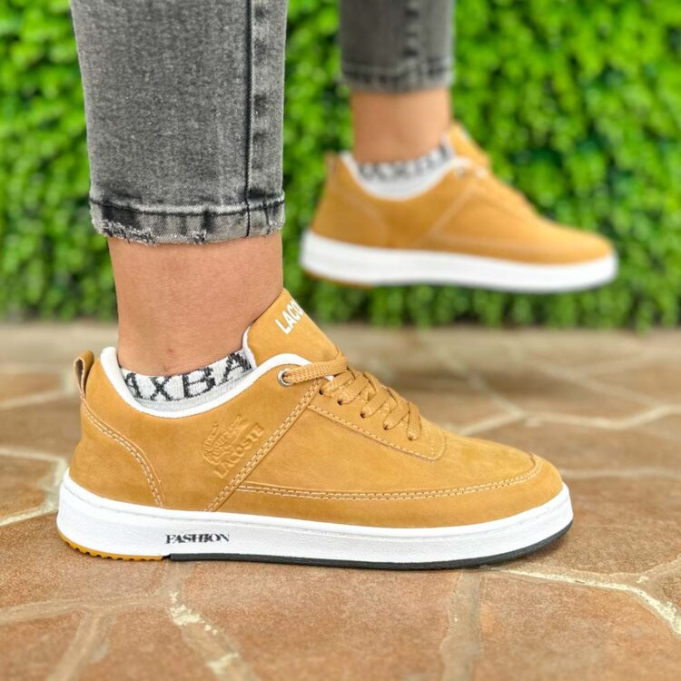 کتانی دخترانه لاگوست عسلی کد 23154