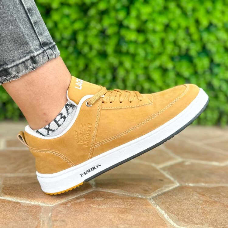 کتانی دخترانه لاگوست عسلی کد 23154