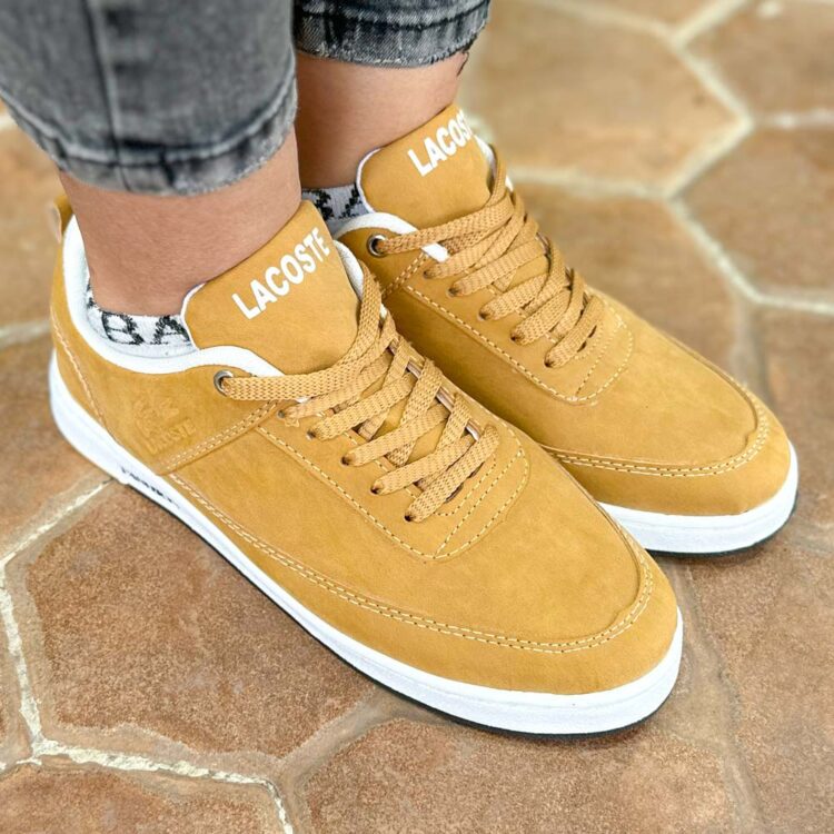 کتانی دخترانه لاگوست عسلی کد 23154