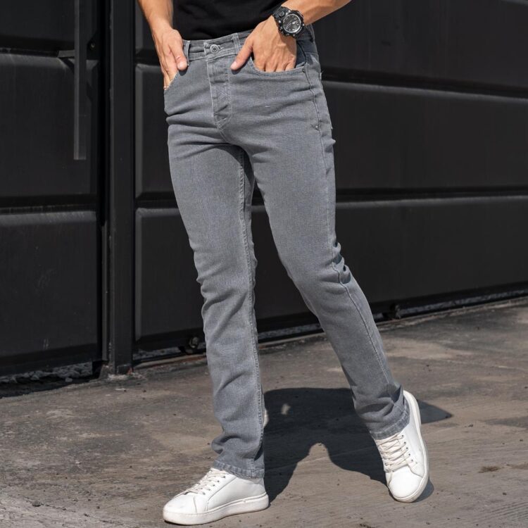 شلوار جین مردانه خاکستری کد 23283