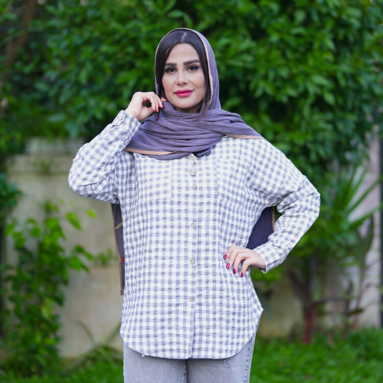 مانتو چهارخانه پشمی کد 23681