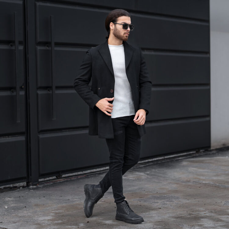 پالتو مردانه مشکی کد 23724