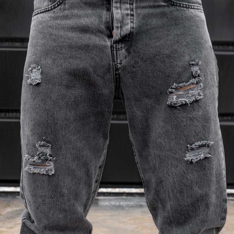 شلوار جین مردانه مام ذغالی کد 23733