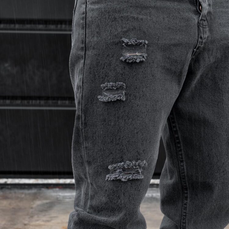 شلوار جین مردانه مام ذغالی کد 23777