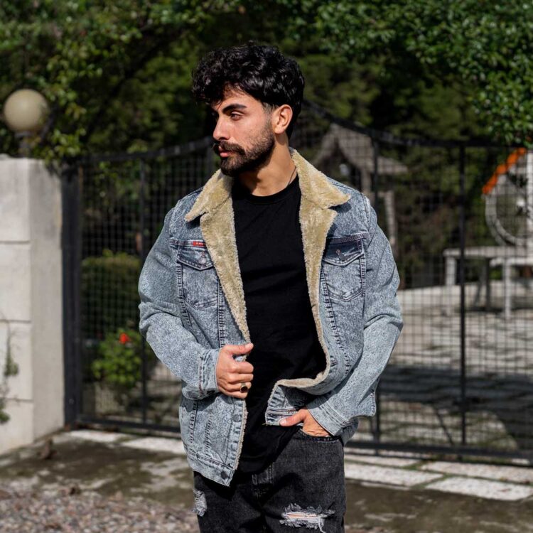 کت جین مردانه آبی روشن کد 23858