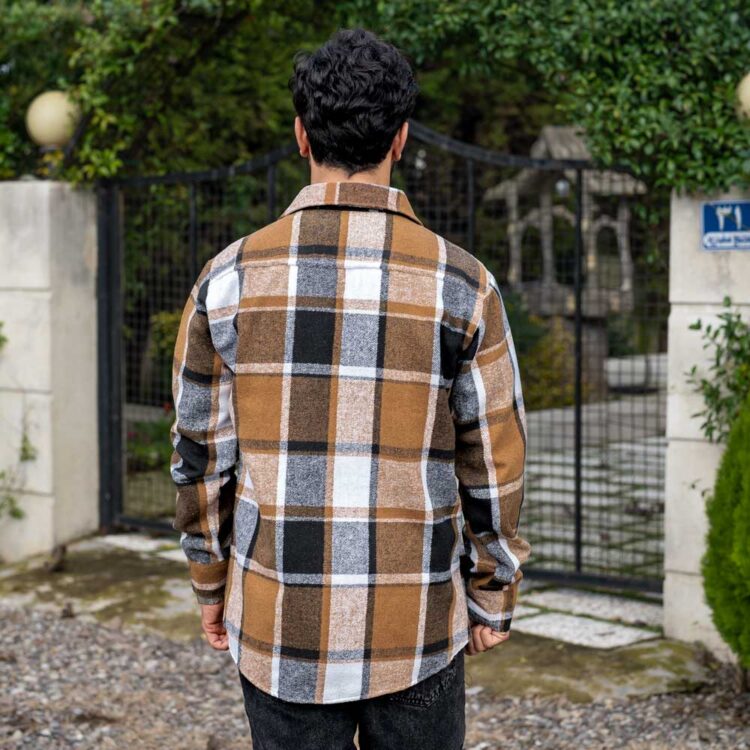 پیراهن چهار خانه مردانه پشمی کد 23816