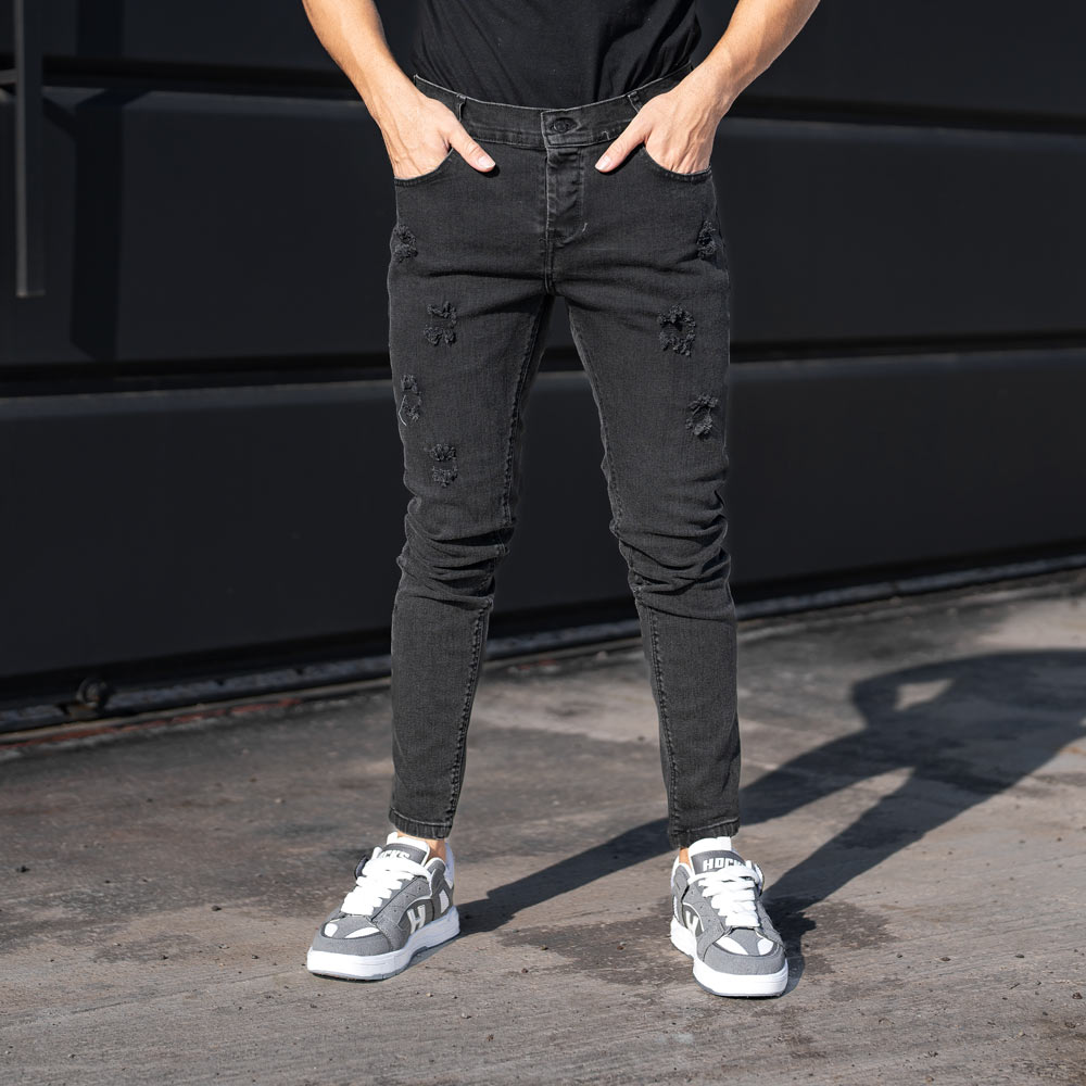 شلوار جین مردانه ذغالی کد 23920