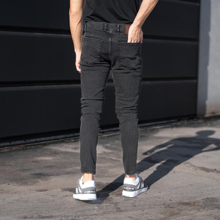 شلوار جین مردانه مام ذغالی کد 23920