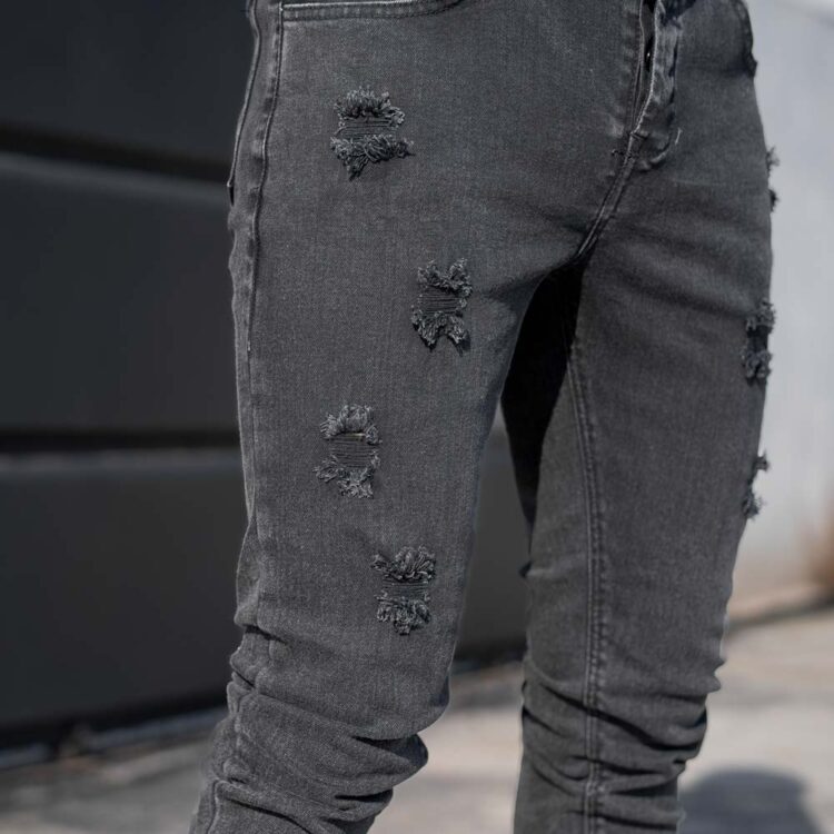 شلوار جین مردانه مام ذغالی کد 23920