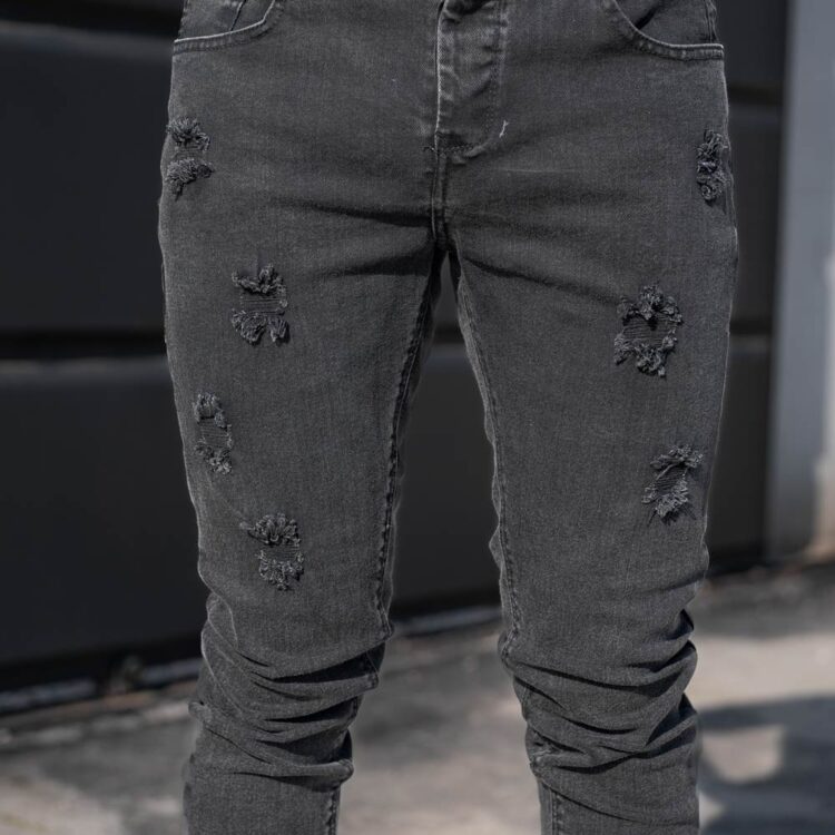 شلوار جین مردانه مام ذغالی کد 23920