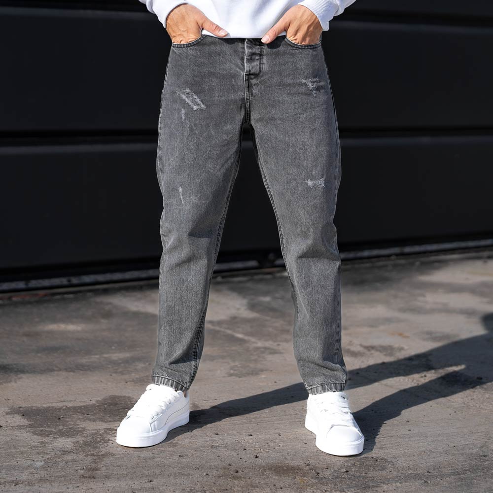 شلوار جین مردانه مام طوسی کد 23932