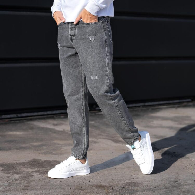 شلوار جین مردانه مام طوسی کد 23932