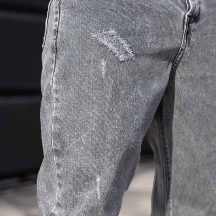 شلوار جین مردانه مام طوسی کد 23932