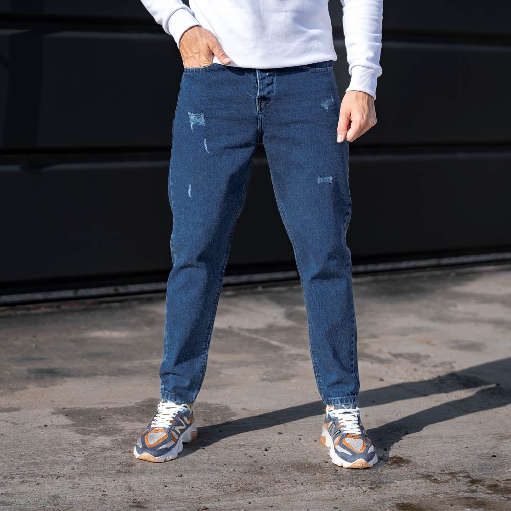 شلوار جین مردانه مام آبی کد 23926