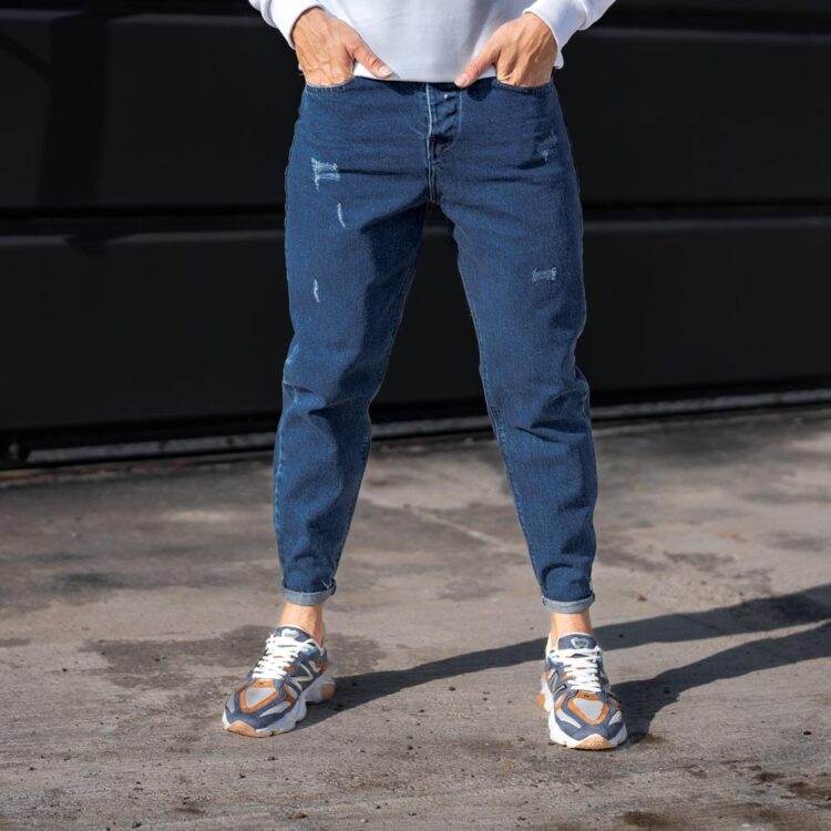 شلوار جین مردانه مام آبی کد 23926