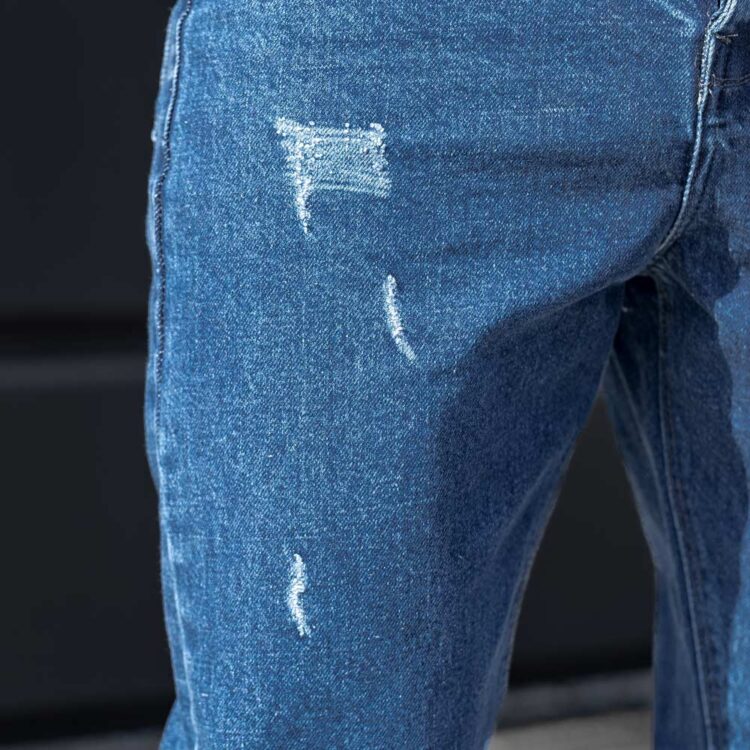 شلوار جین مردانه مام آبی کد 23926