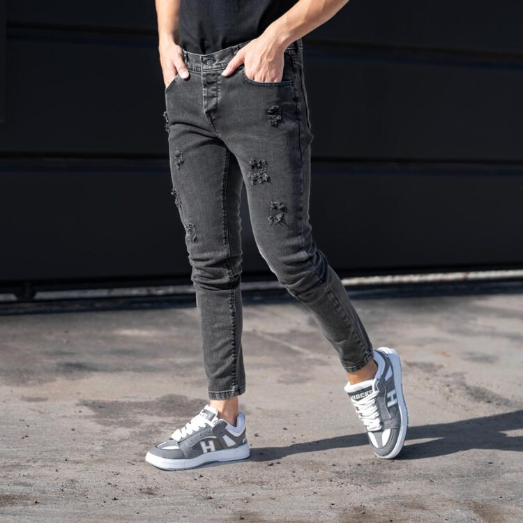 شلوار جین مردانه مام ذغالی کد 23927